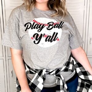 NEW Baseball Play Ball Y'all Tee
